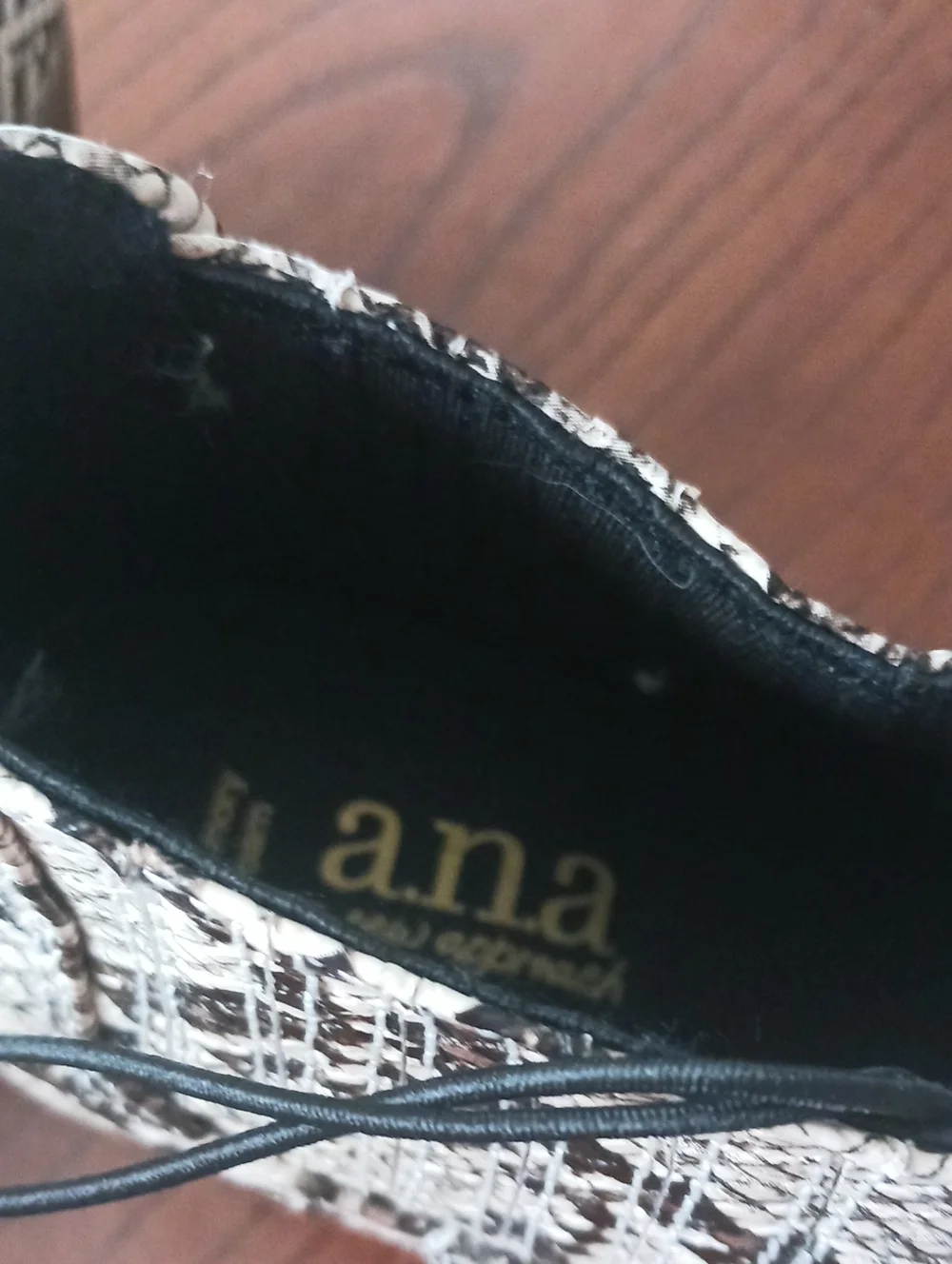 a.n.a Snake-Print Chelsea Ankle Boots in Black & Cream